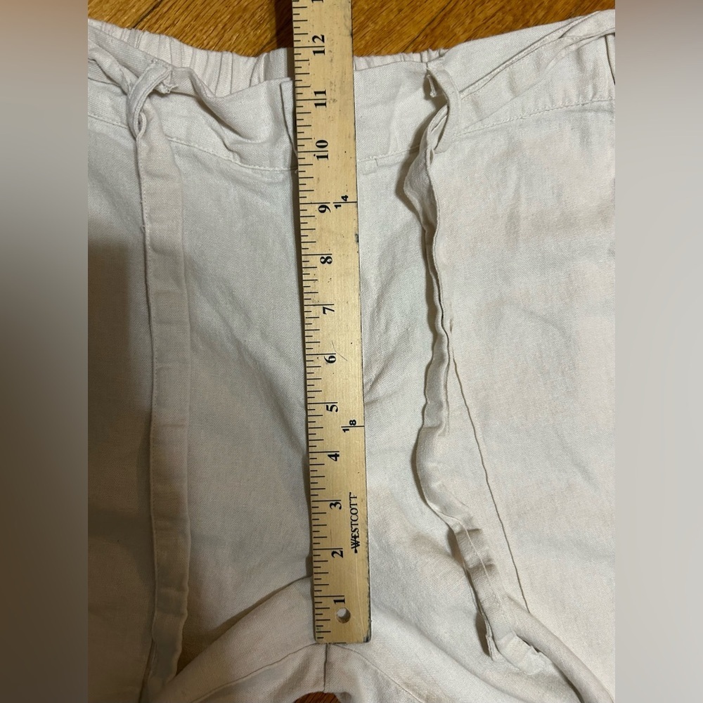 Joie Wide Leg Cropped Pants Linen Blend Cream Colored Size Small - Picture 4 of 11